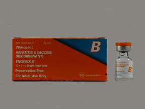 ENGERIX-B® Hepatitis B Vaccine Adult 20 mcg / mL Injection Single Dose Vial 1 mL by Glaxo Smith Kline  ID 58160-0821-11
